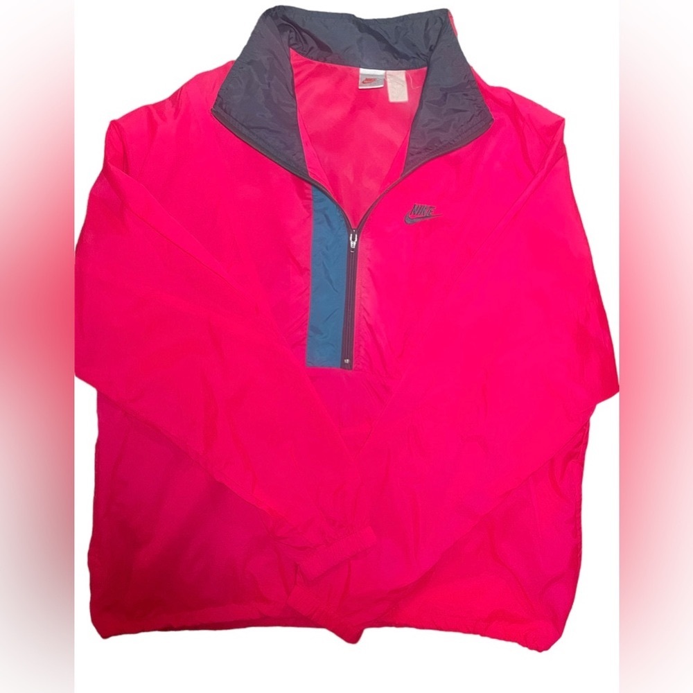 Vintage Nike| Gray Tag Half Zip hot pink windbreaker/lightweight jacket